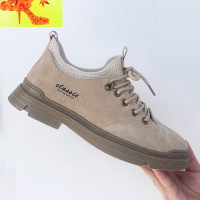 马丁靴男高帮春夏季真皮工装鞋男休闲中帮英伦风增高沙漠短靴子男简畅