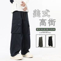 莱赛尔休闲裤男生潮牌宽松直筒长裤秋冬季新款美式阔腿裤子男