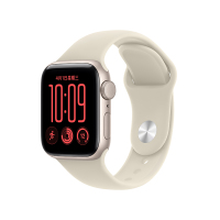 Apple Watch SE3 GPS 44毫米星光色铝金属表壳 沙砾色运动型表带-S/M
