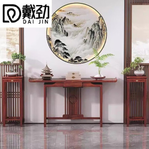 戴劲玄关桌入户门厅客厅条案新中式木制供桌靠墙玄关台120鱼鳞组合款