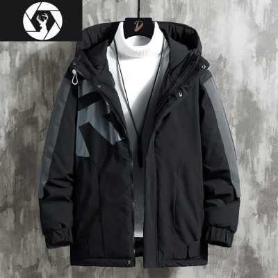 HongZun2020新款棉衣男士冬季韩版潮流潮牌连帽棉服工装加厚保暖面包衣服棉衣