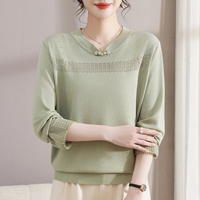 新款妈妈装针织衫上衣40-50-60岁中老年人洋气毛线衣小衫中年装