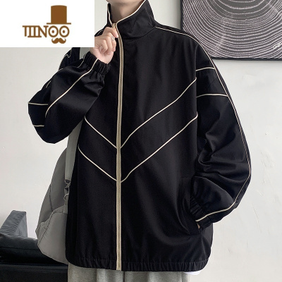 YANXU男士外套款韩版潮流青少年棒球服立领夹克男ins潮牌宽松褂子