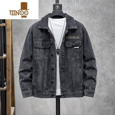 YANXU潮牌ins刺绣牛仔外套男款宽松大码美式复古工装夹克男士上衣