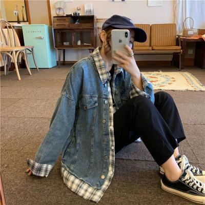 牛仔外套女装2020韩版宽松春秋f风假两件棒球服上衣ins潮寻梦记