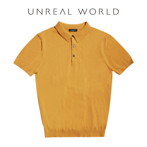 尘界60支精梳棉贝壳扣纯棉针织POLO衫男短袖 夏季商务翻领修身T恤