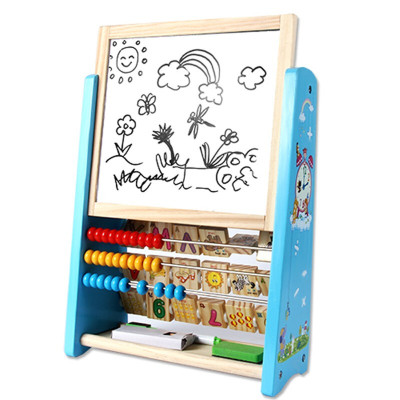 蒙氏儿童数学算术教具多功能加减法计算架珠算盘小学生画板计数器玩具蓝色款式