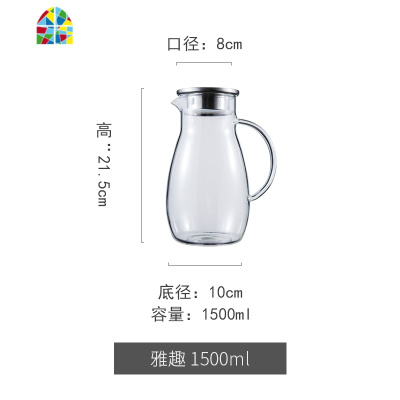 北欧风ins冷水壶家用防爆可高温凉水壶透明玻璃大容量水壶 FENGHOU 锤金。V型高杯335ml2只装