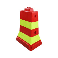 臻远ZY5072427雪糕桶堆叠式水马隔离墩防撞反光警示方墩道路安全防护路锥 PE红体绿膜