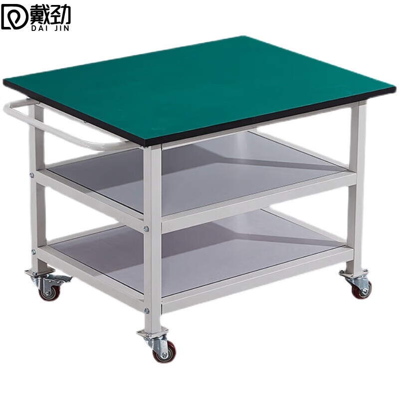 戴劲三层周转车物料车防静电工作台可移动桌操作台小推车60*40*75cm