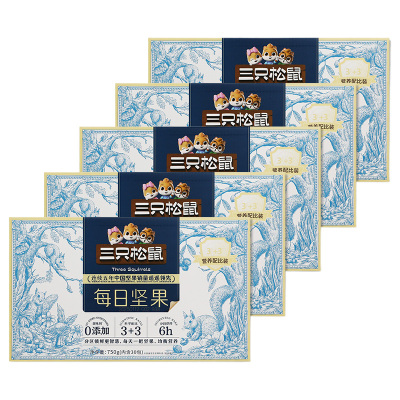 三只松鼠坚果礼盒750g*5盒果仁酥脆香味浓郁100106-05