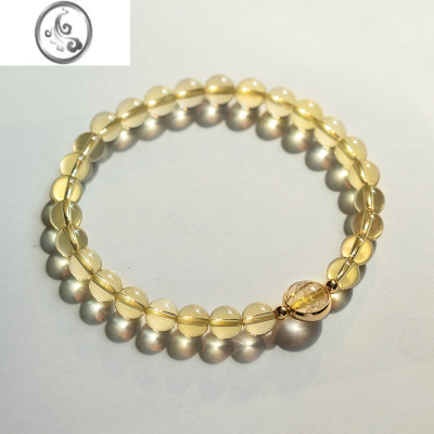 JiMi黄水晶手链女貔貅钛晶金发晶手串夏送女友礼物运手链民族