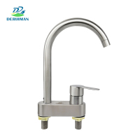 DERUIMAN冷热水龙头高颈双柱款冷热304不锈钢厨房水龙头4分