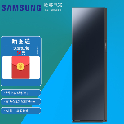 三星DF10A9500CG/SC 5件上衣+5条裤子 镜面晶光镜 衣物裤子护理 全屋除湿 AI烘干衣物护理机