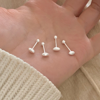 纯银拉丝米粒螺丝耳钉养耳洞简约日常百搭耳环时尚高级感耳饰送女朋友老婆情人节七夕生日礼物