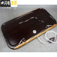 三维工匠黑檀木茶盘整块实木实用功夫茶具小号平板茶台简约排水 黑檀山友祥云约63*35*4.5CM±1