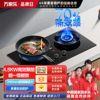 万家乐 燃气灶AY6 全进风双灶 台式嵌入式两用大火力灶具一级能效 开孔尺寸可调节 4.5kw猛火 液化气