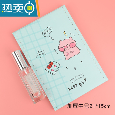 敬平折叠化妆镜宿舍梳妆书桌面可爱大号便携台式随身翻盖式学生小镜子 浅墨绿色 小猪加厚款便携式用镜