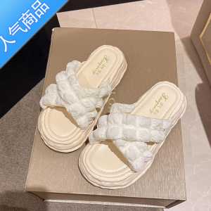 SUNTEK仙女风凉拖女夏外穿2023年新款松糕厚底鞋海边度假沙滩拖鞋女