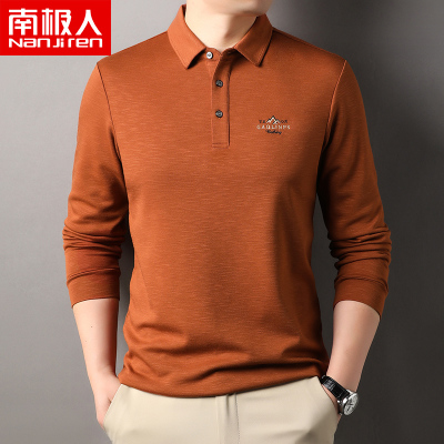 南极人男士长袖T恤翻领2025春秋新款保罗衫潮休闲珠地polo衫透气
