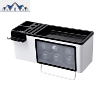 厨房置物架壁挂式免打孔调料架子调味用品油盐酱醋筷子收纳盒刀架 三维工匠