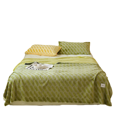 东纺拾光DF1046 简约系列毛毯230*200cm 绿色