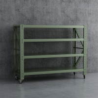 臻远 ZYJJ-HJ-090 可移动货架库房置物架带轮重型货架四层后背有网2000*600*2000mm/300kg