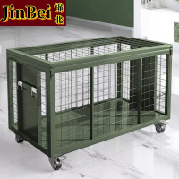 锦北金属移动网箱仓储笼应急物资周转箱野营装备箱带网带轮子1500*750*1000mm(带拉手)