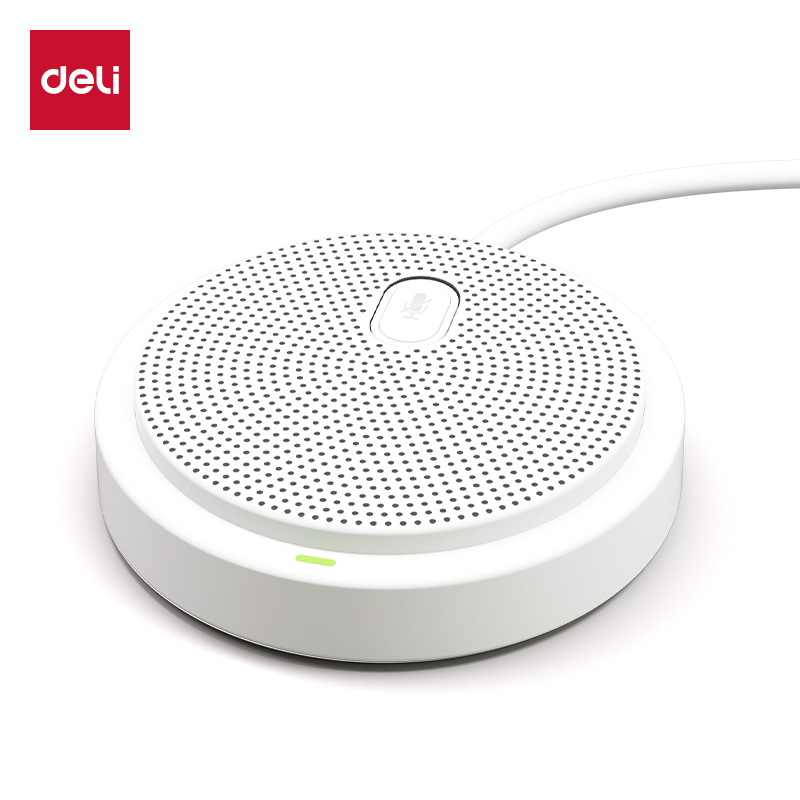 得力(deli)会议麦克风 免驱动USB连接AI智能降噪桌面收音麦克风 5米拾音小型便携视频会议全向麦克风 MN108
