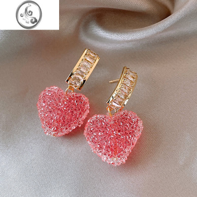 JiMi爱意满满ins桃心耳环2023年新款潮气质高级感甜美可爱耳钉耳饰女