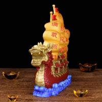 美帮汇一帆风顺帆船摆件 铜龙头船客厅家居装饰品鸿运当头