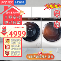 海尔(Haier)EG100MATE7WU1+EHG100FMATE7WU1 10公斤负离子智能投放中途添衣彩直驱洗衣机
