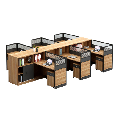 慧采云 办公家职员桌屏风办公桌椅组合现代简约办公桌员工位桌财务6人电脑桌