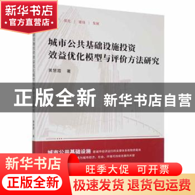 正版 城市公共基础设施投资效益优化模型与评价方法研究 黄慧霞著