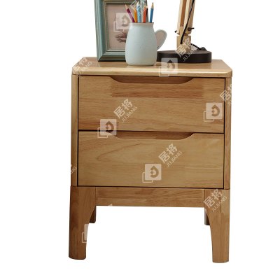 居将 JJ4030705 实木床头柜简约床边柜子收纳柜储物柜 双抽款