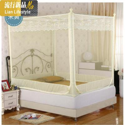 蚊帐三开1.8米拉链坐床式方顶蒙古包加密宫廷双人家用蚊帐1.5m 三维工匠