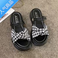 SUNTEK拖鞋女夏外穿配裙子2023新款百搭仙女风松糕厚底凉拖时尚两穿凉鞋