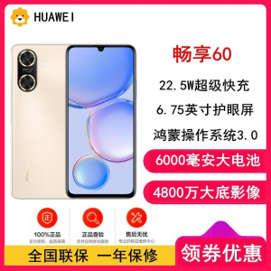 [全新]华为畅享60 8GB+256GB 晨曦金 八核处理器 全网4G 4800万高清主摄 6000mAh大电池 22.