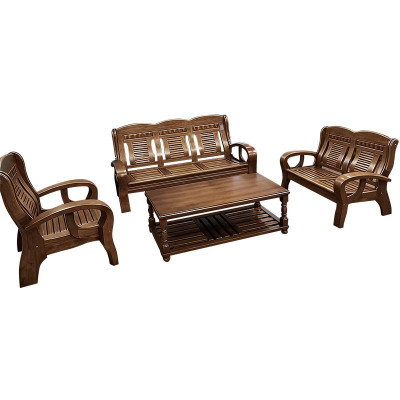 亿铁 木沙发茶几组合