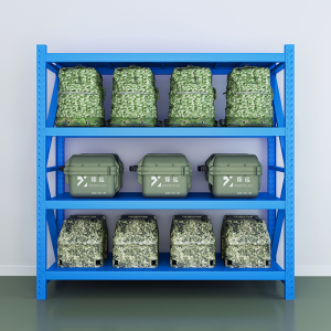 臻远ZYCC-04中型仓储货架置物架仓库铁架子地下室货架~蓝色四层主架150*60*200 ZY-HJA-17