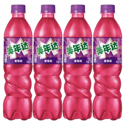 百事pepsi 美年达葡萄味味汽水碳酸饮料600ml*4瓶饮料碳酸饮料清爽解渴独特口味畅饮装大容量夏日必备