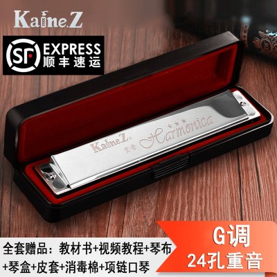 重音口琴g调24孔上海老品牌凯恩初学者G调成人准专业演奏级乐器