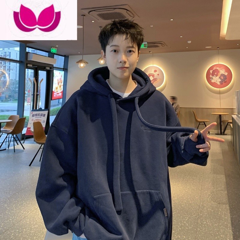 七斓美式慵懒风卫衣男连帽新款潮牌衣服春季宽松古着vintage外套