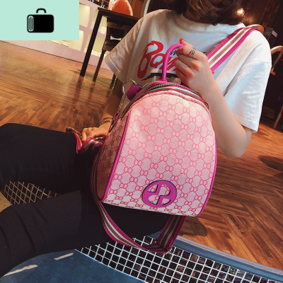 双肩包女2020春季新款女士彩带贝壳包粉色休闲百搭单肩斜挎旅行包NEW LAKE