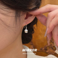 999纯银铃兰花耳饰耳环女耳钉小众设计ins韩国网红气质简约送女朋友老婆情人节七夕生日礼物