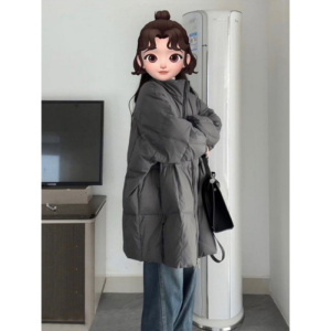 年新款羽绒棉服女冬季韩版中长款棉袄宽松过膝加厚棉衣外套潮