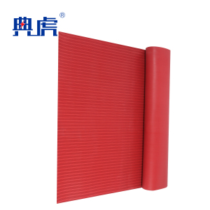 典虎 绝缘橡胶垫 红色条纹 35kv 10米*1米*10mm 卷