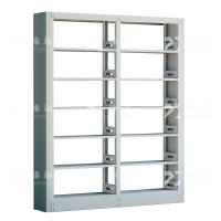 臻远 ZY4072602 钢制书架图书馆书架资料架 单面6层一列二组白色 1900*300*2000