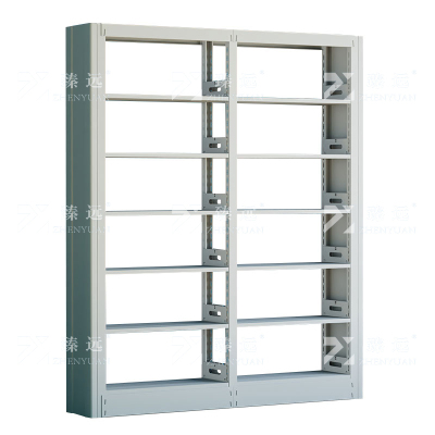 臻远 ZY4072602 钢制书架图书馆书架资料架 单面6层一列二组白色 1900*300*2000