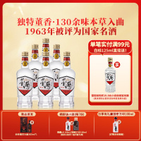 董酒[1989年获奖复刻版]白标54度430ml*6瓶裸瓶董香型高度白酒